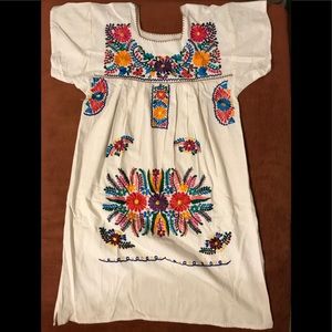 Hand Embroidered Traditional Mexican Dress